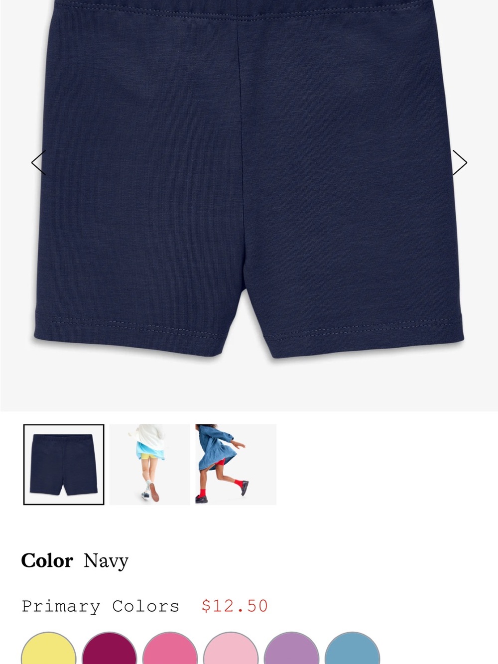 PrimaryKids Stretch Cotton Bike Shorts - Pink, Green, Purple, Orange, Red, White - Picture 9 of 11